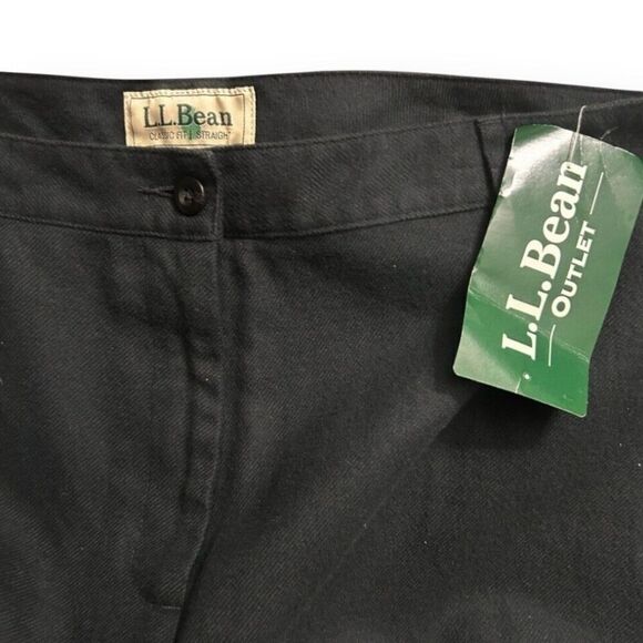 L.L. Bean 18R Black Classic Fit Straight Cotton Lined Preppy Office Winter NWT - Picture 4 of 8